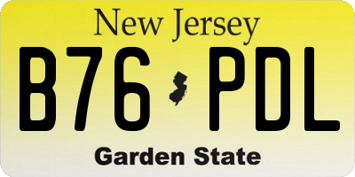 NJ license plate B76PDL