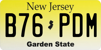 NJ license plate B76PDM