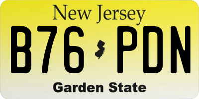 NJ license plate B76PDN