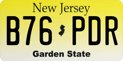 NJ license plate B76PDR