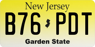 NJ license plate B76PDT
