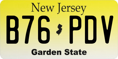NJ license plate B76PDV