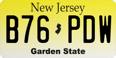 NJ license plate B76PDW