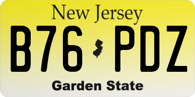 NJ license plate B76PDZ