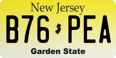 NJ license plate B76PEA