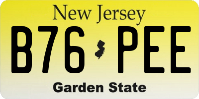 NJ license plate B76PEE
