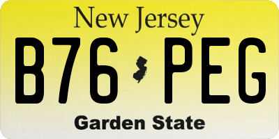 NJ license plate B76PEG