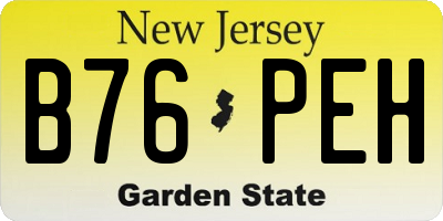 NJ license plate B76PEH