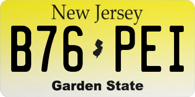 NJ license plate B76PEI