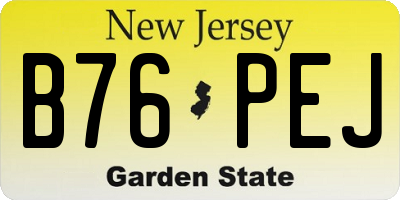 NJ license plate B76PEJ