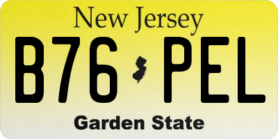 NJ license plate B76PEL