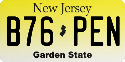 NJ license plate B76PEN