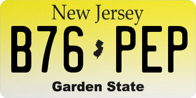 NJ license plate B76PEP
