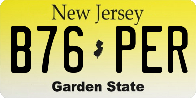 NJ license plate B76PER