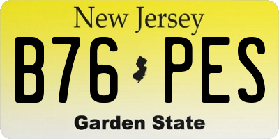 NJ license plate B76PES