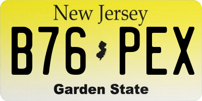 NJ license plate B76PEX