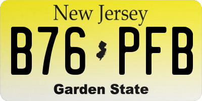 NJ license plate B76PFB
