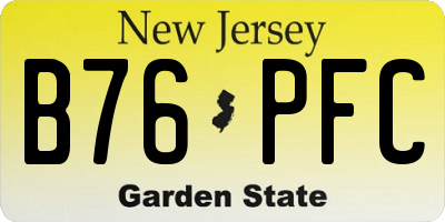 NJ license plate B76PFC