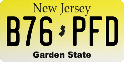 NJ license plate B76PFD