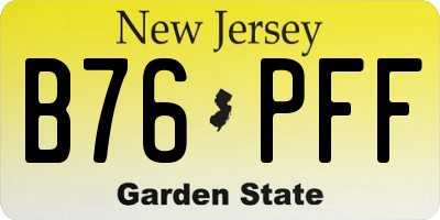 NJ license plate B76PFF