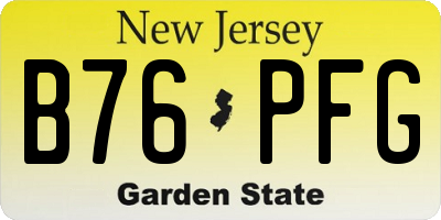NJ license plate B76PFG