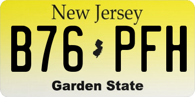 NJ license plate B76PFH