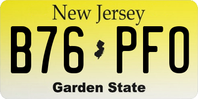 NJ license plate B76PFO