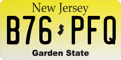NJ license plate B76PFQ