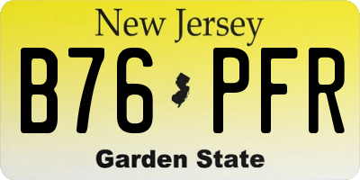 NJ license plate B76PFR