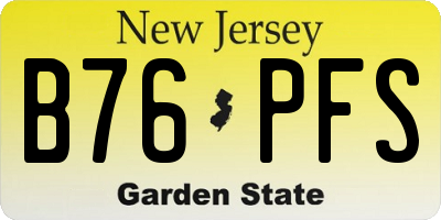 NJ license plate B76PFS
