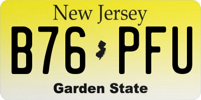 NJ license plate B76PFU