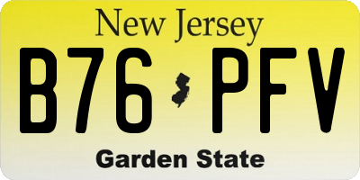 NJ license plate B76PFV