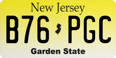 NJ license plate B76PGC