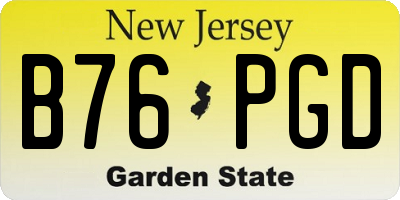 NJ license plate B76PGD
