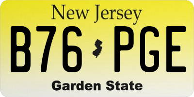 NJ license plate B76PGE