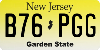 NJ license plate B76PGG