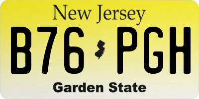 NJ license plate B76PGH