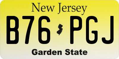 NJ license plate B76PGJ