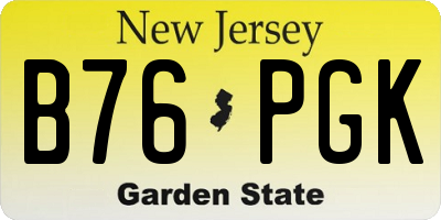 NJ license plate B76PGK