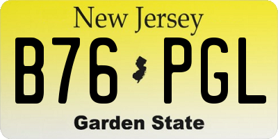 NJ license plate B76PGL