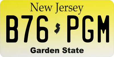NJ license plate B76PGM