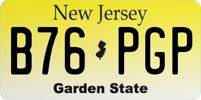 NJ license plate B76PGP