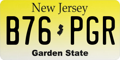 NJ license plate B76PGR