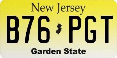 NJ license plate B76PGT