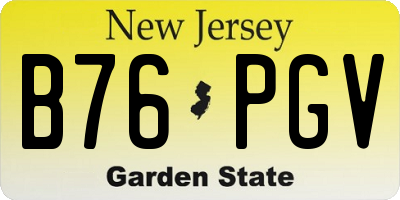 NJ license plate B76PGV