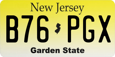 NJ license plate B76PGX