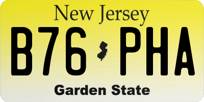 NJ license plate B76PHA