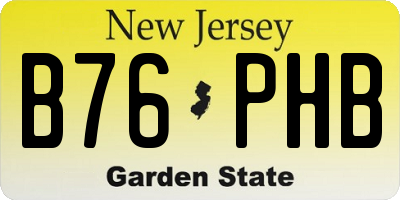NJ license plate B76PHB