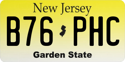 NJ license plate B76PHC