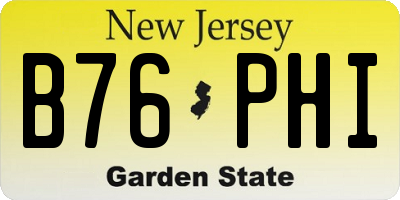NJ license plate B76PHI